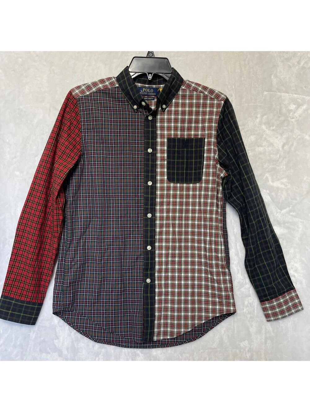 Polo Ralph Lauren Christmas Holiday Plaid Long Sleeve Button Up Boys 14 16 NWT